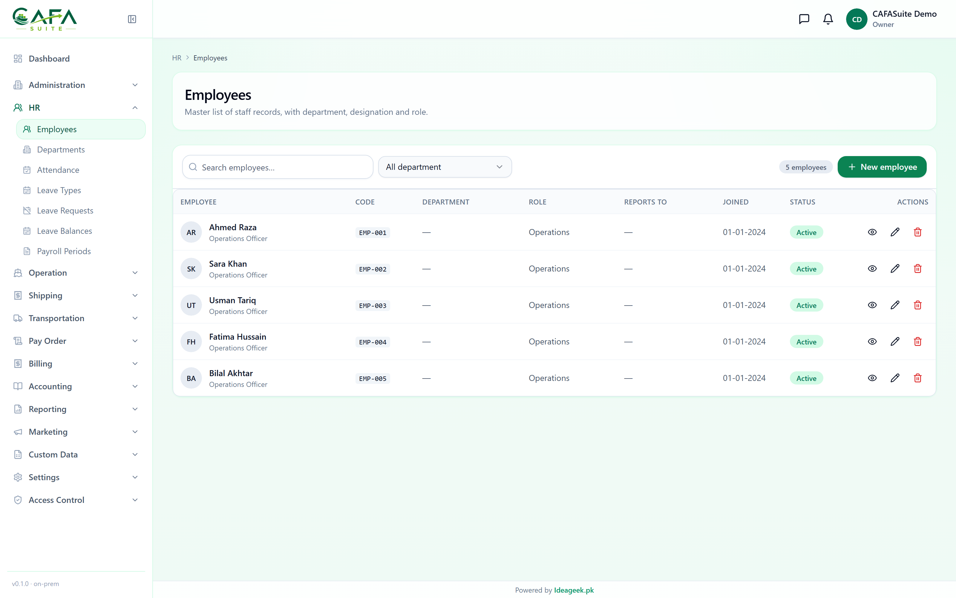 Employee register