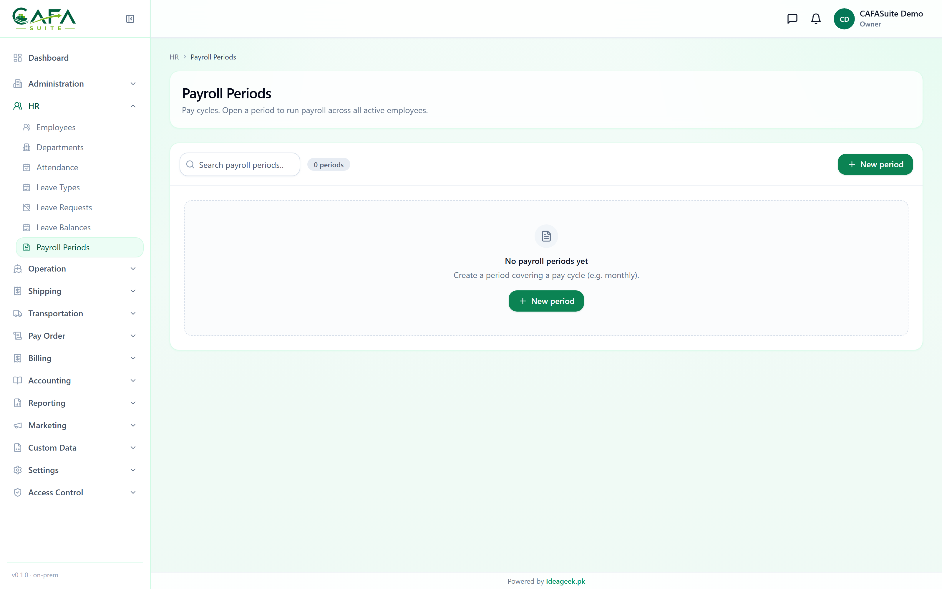 Payroll periods