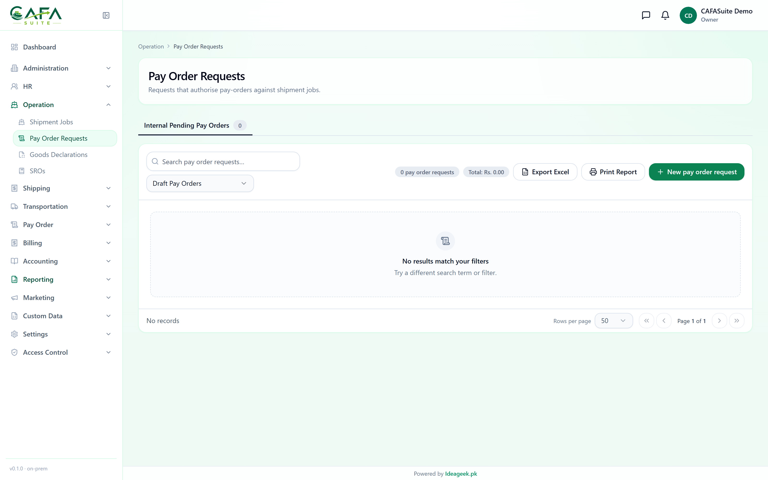 Pay order requests